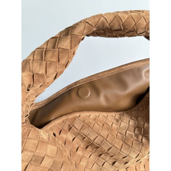 1:1 Replica Bottega Veneta Large Hop Shoulder Bag Brown Suede Knockoff