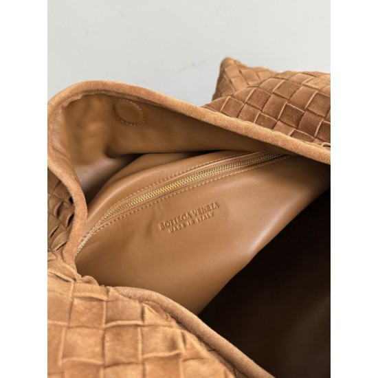 1:1 Replica Bottega Veneta Large Hop Shoulder Bag Brown Suede Knockoff