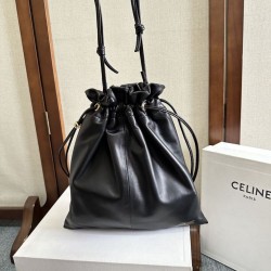 1:1 Replica Celine Crystal Small Hobo Bag Black Knockoff