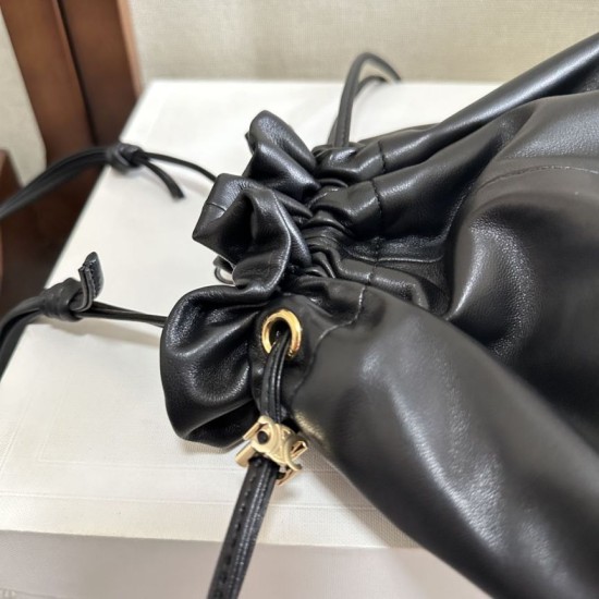 1:1 Replica Celine Crystal Small Hobo Bag Black Knockoff