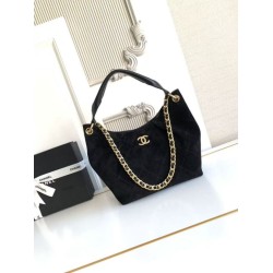 AAA Replica Chanel 26C Maxi Hobo Hippie Bag AS5970 AS5978 Black Suede 1:1 Replica Chanel 26C Maxi Hobo Hippie Bag AS5970 AS5978 Black Suede Knockoff