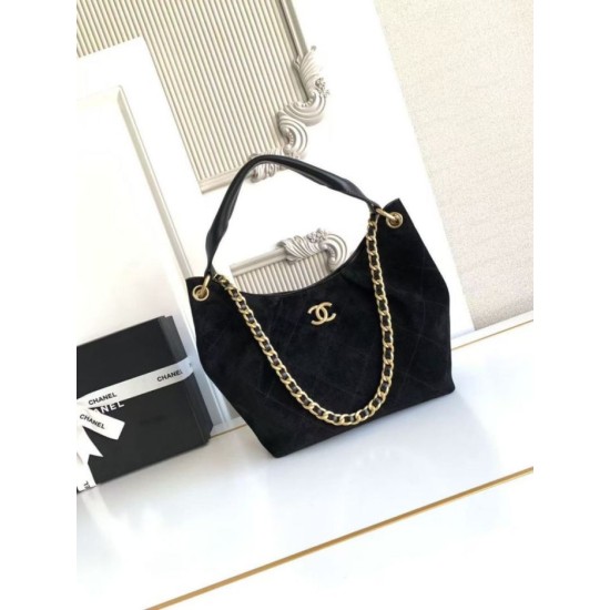 AAA Replica Chanel 26C Maxi Hobo Hippie Bag AS5970 AS5978 Black Suede 1:1 Replica Chanel 26C Maxi Hobo Hippie Bag AS5970 AS5978 Black Suede Knockoff