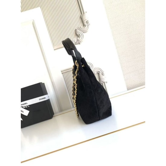 AAA Replica Chanel 26C Maxi Hobo Hippie Bag AS5970 AS5978 Black Suede 1:1 Replica Chanel 26C Maxi Hobo Hippie Bag AS5970 AS5978 Black Suede Knockoff
