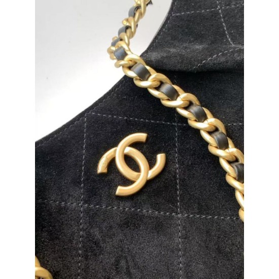 AAA Replica Chanel 26C Maxi Hobo Hippie Bag AS5970 AS5978 Black Suede 1:1 Replica Chanel 26C Maxi Hobo Hippie Bag AS5970 AS5978 Black Suede Knockoff
