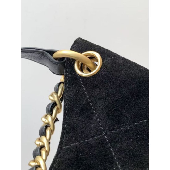 AAA Replica Chanel 26C Maxi Hobo Hippie Bag AS5970 AS5978 Black Suede 1:1 Replica Chanel 26C Maxi Hobo Hippie Bag AS5970 AS5978 Black Suede Knockoff