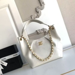 1:1 Replica Chanel 26C Maxi Hobo Hippie Bag AS5970 AS5978 White Knockoff