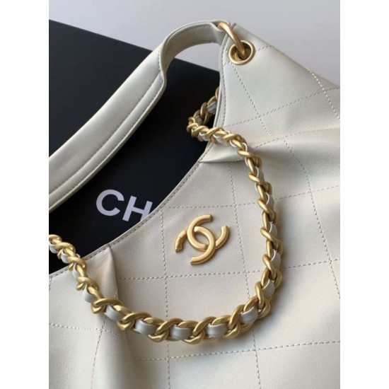 AAA Replica Chanel 26C Maxi Hobo Hippie Bag AS5970 AS5978 White 1:1 Replica Chanel 26C Maxi Hobo Hippie Bag AS5970 AS5978 White Knockoff