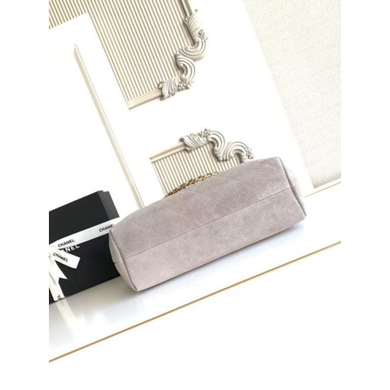 AAA Replica Chanel 26C Maxi Hobo Hippie Bag AS5970 AS5978 Gray Suede 1:1 Replica Chanel 26C Maxi Hobo Hippie Bag AS5970 AS5978 Gray Suede Knockoff