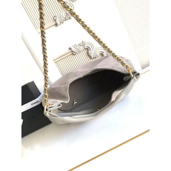 AAA Replica Chanel 26C Maxi Hobo Hippie Bag AS5970 AS5978 Gray Suede 1:1 Replica Chanel 26C Maxi Hobo Hippie Bag AS5970 AS5978 Gray Suede Knockoff