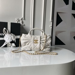 1:1 Replica Chanel 25K Mini Bow AS5849 White Lambskin Knockoff