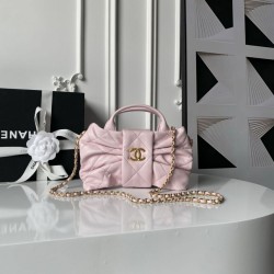 1:1 Replica Chanel 25K Mini Bow AS5849 Pink Lambskin Knockoff