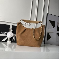 1:1 Replica Chanel 26C Maxi Hobo Hippie Bag AS5970 AS5978 Brown Suede Knockoff