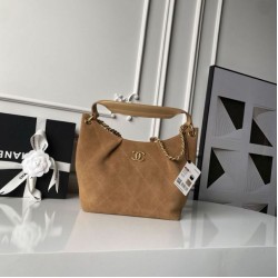 1:1 Replica Chanel 26C Maxi Hobo Hippie Bag AS5970 AS5978 Brown Suede Knockoff