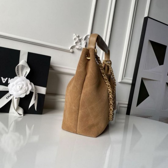 AAA Replica Chanel 26C Maxi Hobo Hippie Bag AS5970 AS5978 Brown Suede 1:1 Replica Chanel 26C Maxi Hobo Hippie Bag AS5970 AS5978 Brown Suede Knockoff