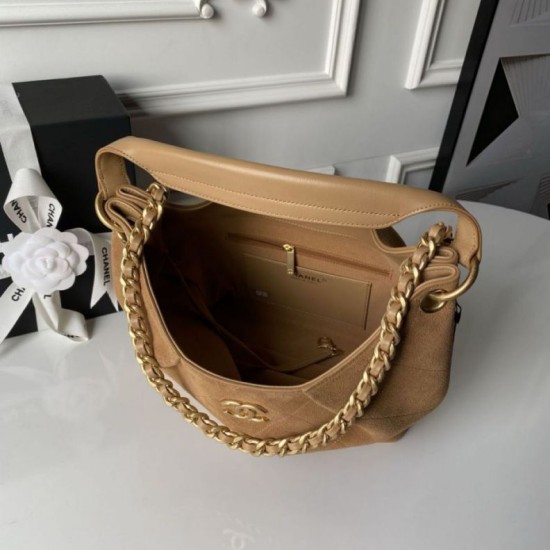 AAA Replica Chanel 26C Maxi Hobo Hippie Bag AS5970 AS5978 Brown Suede 1:1 Replica Chanel 26C Maxi Hobo Hippie Bag AS5970 AS5978 Brown Suede Knockoff