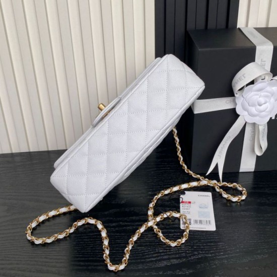 1:1 Replica Chanel Small Chain Shoulder Bag with Top Handle White AS5702 Knockoff
