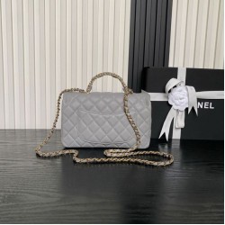 1:1 Replica Chanel Small Chain Shoulder Bag with Top Handle Gray AS5702 Knockoff