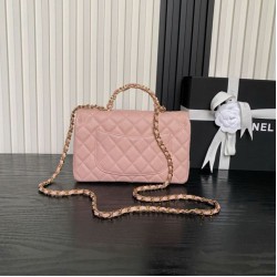 1:1 Replica Chanel Small Chain Shoulder Bag with Top Handle Pink AS5702 Knockoff
