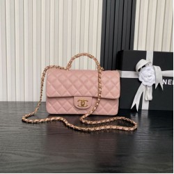 1:1 Replica Chanel Small Chain Shoulder Bag with Top Handle Pink AS5702 Knockoff