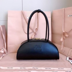 1:1 Replica Miu Miu Beau Cognac Brown 5BB193 Handbags Black Knockoff