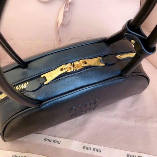 AAA Replica Miu Miu Beau Cognac Brown 5BB193 Handbags Black 1:1 Replica Miu Miu Beau Cognac Brown 5BB193 Handbags Black Knockoff