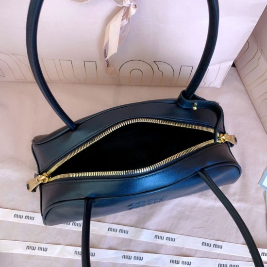 AAA Replica Miu Miu Beau Cognac Brown 5BB193 Handbags Black 1:1 Replica Miu Miu Beau Cognac Brown 5BB193 Handbags Black Knockoff