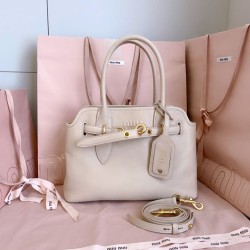 1:1 Replica Miu Miu Adventure Nappa Tote Bag White 5BA292 Knockoff