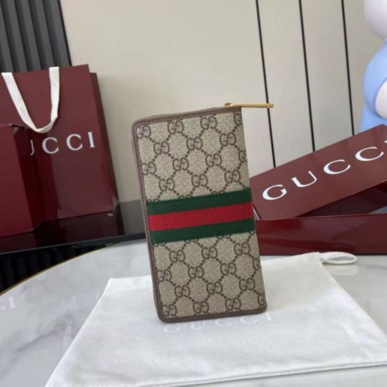 1:1 Replica Gucci Ophidia Zip Around Wallet 838619 Brown Knockoff