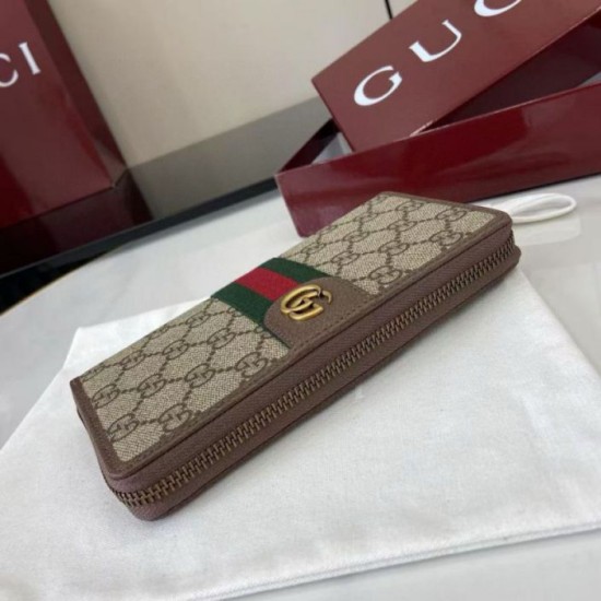 1:1 Replica Gucci Ophidia Zip Around Wallet 838619 Brown Knockoff