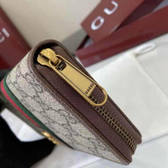 1:1 Replica Gucci Ophidia Zip Around Wallet 838619 Brown Knockoff
