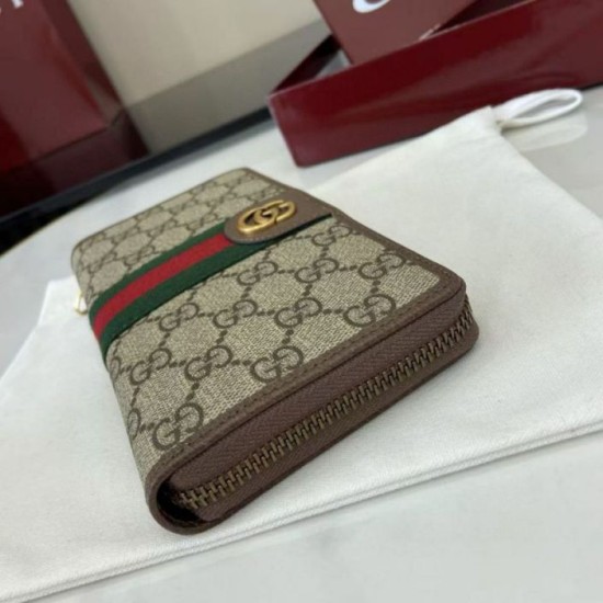 1:1 Replica Gucci Ophidia Zip Around Wallet 838619 Brown Knockoff