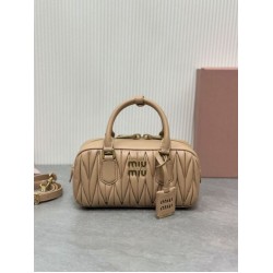 1:1 Replica Miu Miu Arcadie Matelassé Top Handle Bag Apricot Knockoff