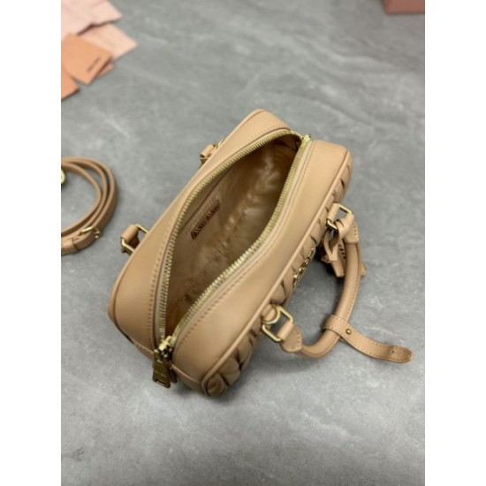 AAA Replica Miu Miu Arcadie Matelassé Top Handle Bag Apricot 1:1 Replica Miu Miu Arcadie Matelassé Top Handle Bag Apricot Knockoff