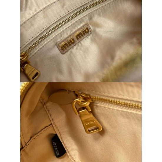 AAA Replica Miu Miu Arcadie Matelassé Top Handle Bag Apricot 1:1 Replica Miu Miu Arcadie Matelassé Top Handle Bag Apricot Knockoff