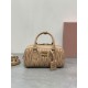 AAA Replica Miu Miu Arcadie Matelassé Top Handle Bag Apricot 1:1 Replica Miu Miu Arcadie Matelassé Top Handle Bag Apricot Knockoff