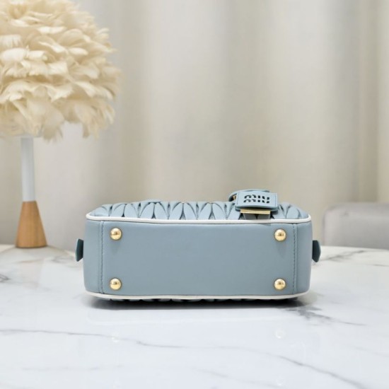 AAA Replica Miu Miu Arcadie Matelassé Top Handle Bag Blue 1:1 Replica Miu Miu Arcadie Matelassé Top Handle Bag Blue Knockoff