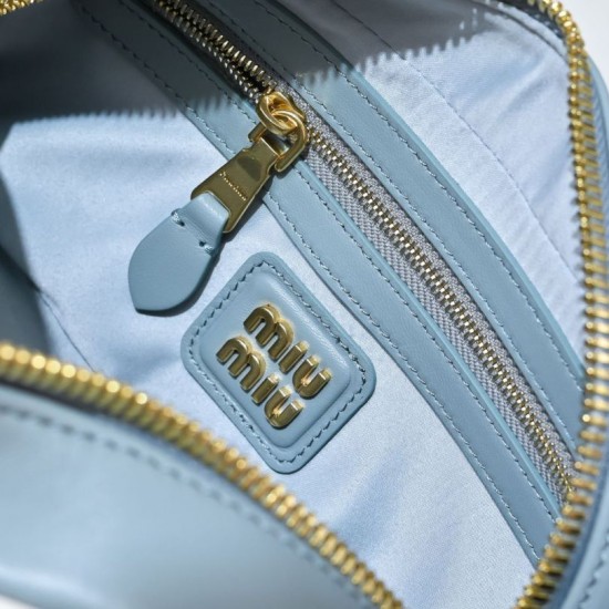 AAA Replica Miu Miu Arcadie Matelassé Top Handle Bag Blue 1:1 Replica Miu Miu Arcadie Matelassé Top Handle Bag Blue Knockoff