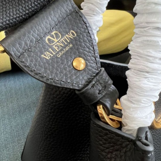 AAA Replica Valentino Garavani Alltime Medium Grained Calfskin Handbag Black Garnet 1:1 Replica Valentino Garavani Alltime Medium Grained Calfskin Handbag Black Garnet Knockoff