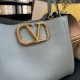 AAA Replica Valentino Garavani Alltime Medium Grained Calfskin Handbag Blue 1:1 Replica Valentino Garavani Alltime Medium Grained Calfskin Handbag Blue Knockoff