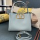 AAA Replica Valentino Garavani Alltime Medium Grained Calfskin Handbag Blue 1:1 Replica Valentino Garavani Alltime Medium Grained Calfskin Handbag Blue Knockoff