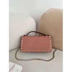 1:1 Replica Valentino Garavani Rockstud Chain Wallet Pink Knockoff