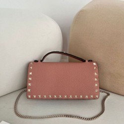 1:1 Replica Valentino Garavani Rockstud Chain Wallet Pink Knockoff
