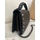 1:1 Replica Valentino Garavani Rockstud Chain Wallet Black Knockoff