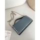 1:1 Replica Valentino Garavani Rockstud Chain Wallet Blue Knockoff