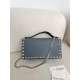 1:1 Replica Valentino Garavani Rockstud Chain Wallet Blue Knockoff