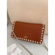 1:1 Replica Valentino Garavani Rockstud Small Flap Crossbody Bag Brown Knockoff