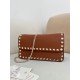1:1 Replica Valentino Garavani Rockstud Small Flap Crossbody Bag Brown Knockoff