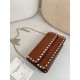 1:1 Replica Valentino Garavani Rockstud Small Flap Crossbody Bag Brown Knockoff