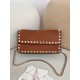 1:1 Replica Valentino Garavani Rockstud Small Flap Crossbody Bag Brown Knockoff