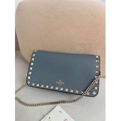 1:1 Replica Valentino Garavani Rockstud Small Flap Crossbody Bag Blue Knockoff